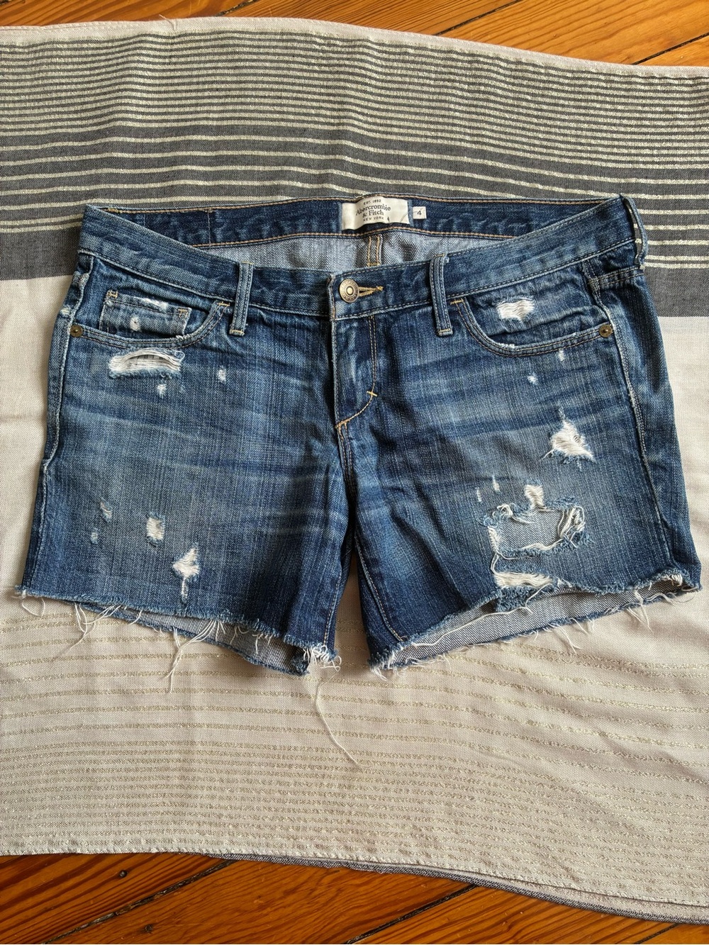 Abercrombie & Fitch Distressed Cutoff Denim Shorts
